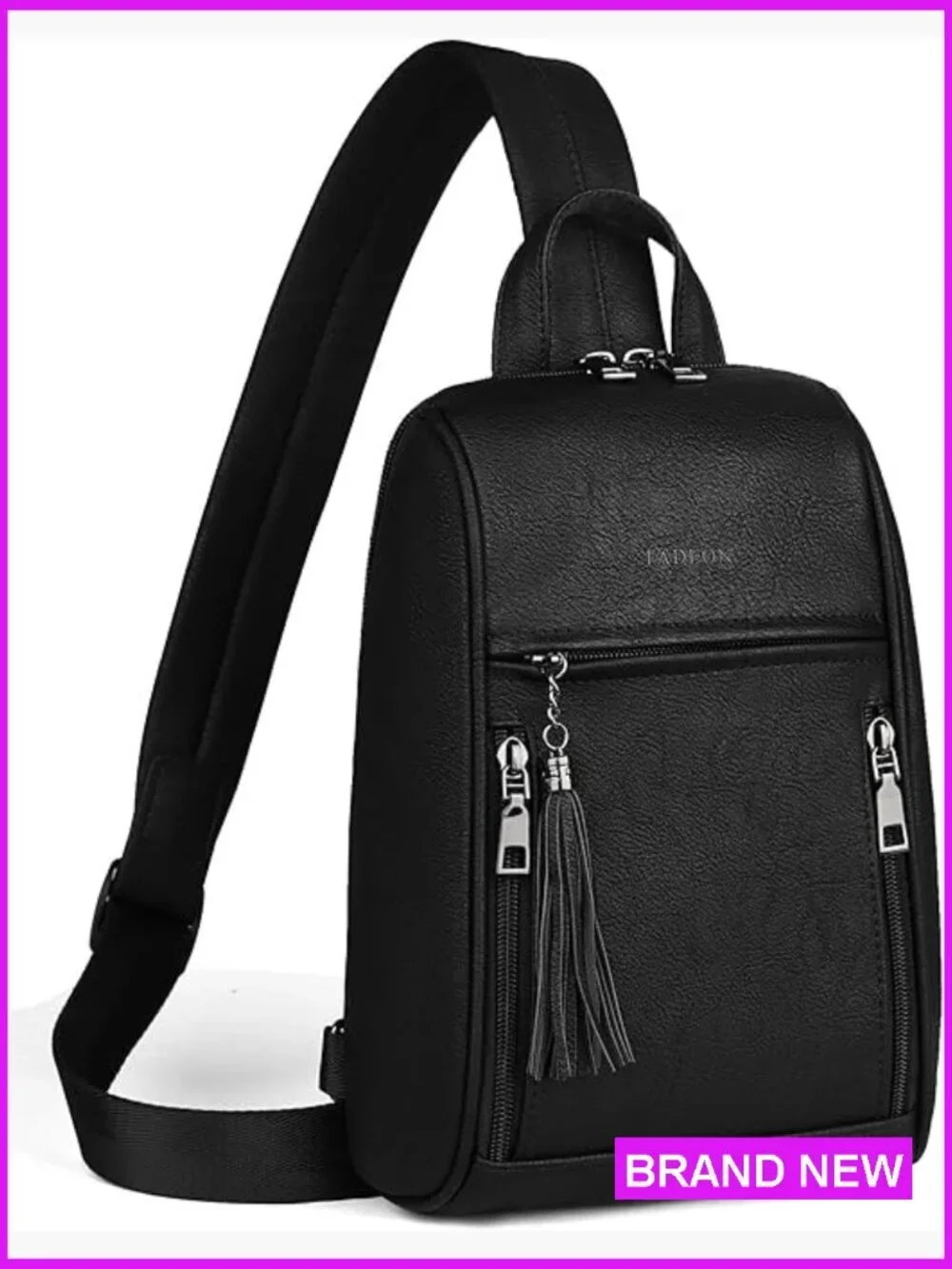 Sling Bag Crossbody Backpack with Tassels Lightweight Travel Purse